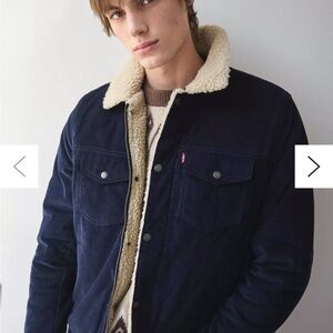 NWT Levi's® Fleece Lined Corduroy Jacket Navy * marks on back